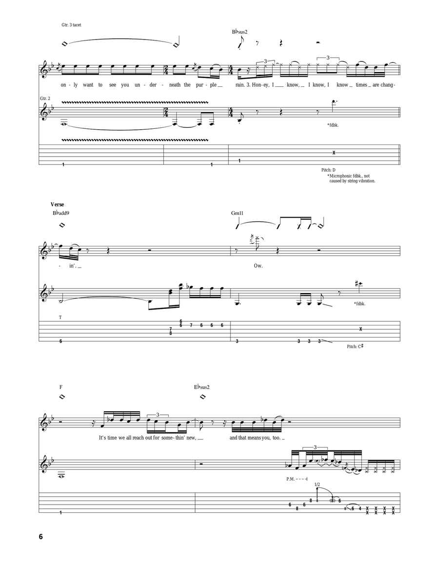 Purple Rain Purple Rain Acoustic Guitar scores gallery preview page 6