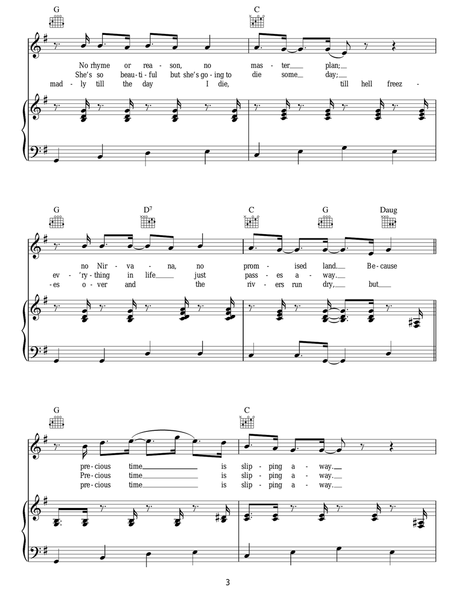 Precious Time by Van Morrison Acoustic Guitar - Digital Sheet Music page 3