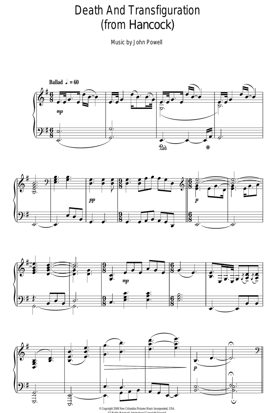 Death And Transfiguration Piano Solo scores gallery preview page 1