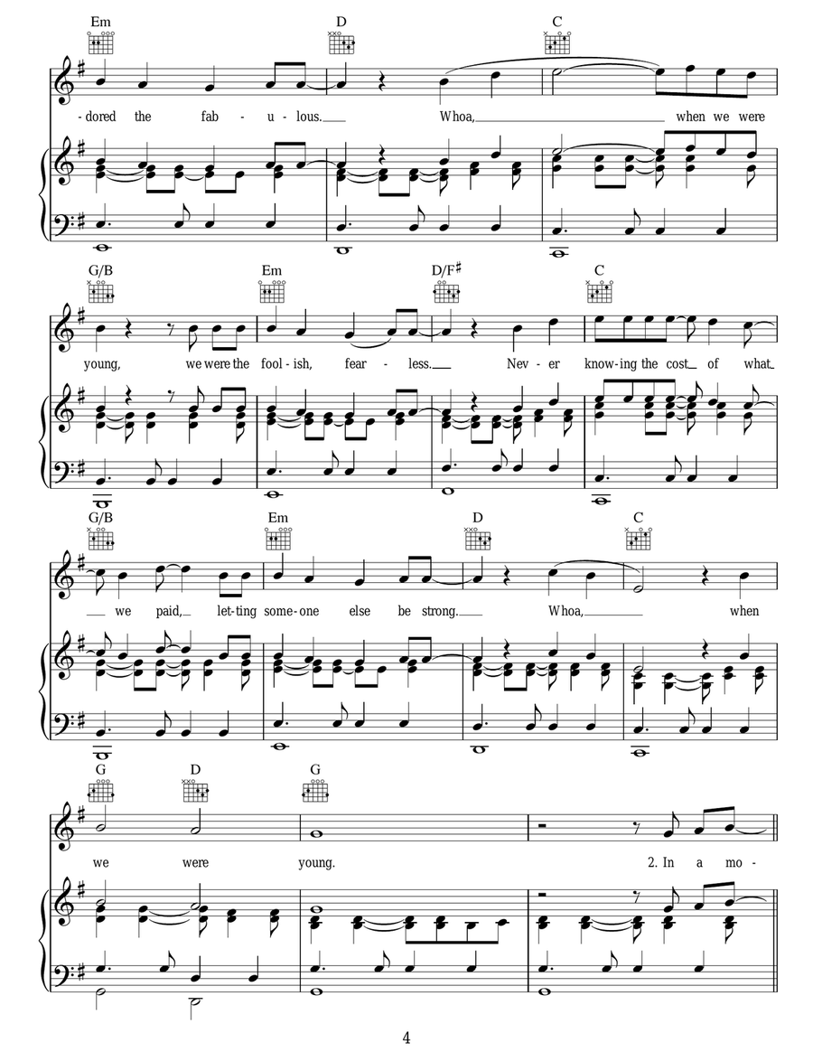 When We Were Young When We Were Young Acoustic Guitar scores gallery preview page 4