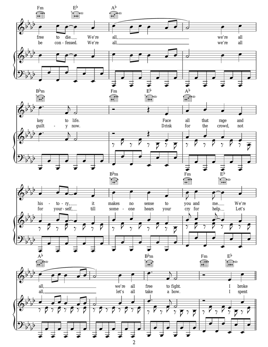 Beautiful Beautiful Acoustic Guitar scores gallery preview page 2