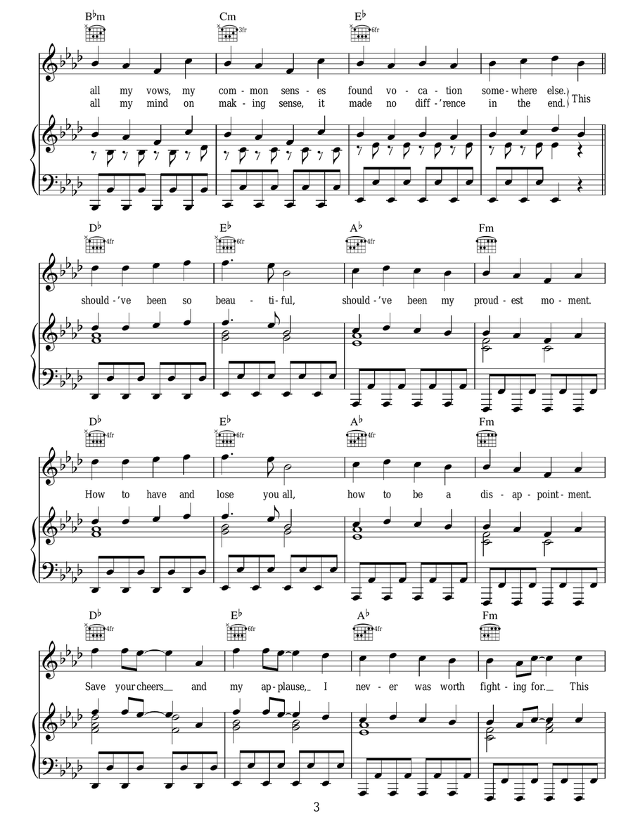 Beautiful Beautiful Acoustic Guitar scores gallery preview page 3