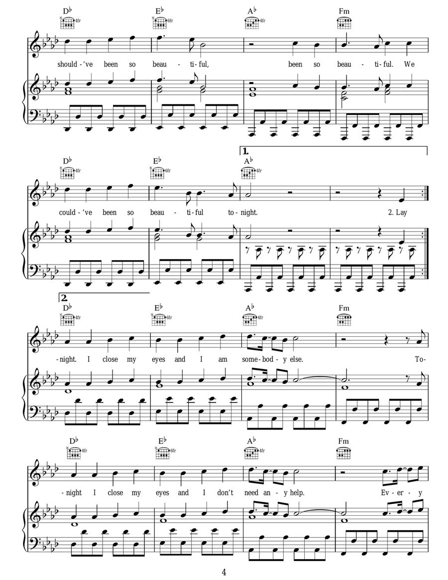 Beautiful Beautiful Acoustic Guitar scores gallery preview page 4