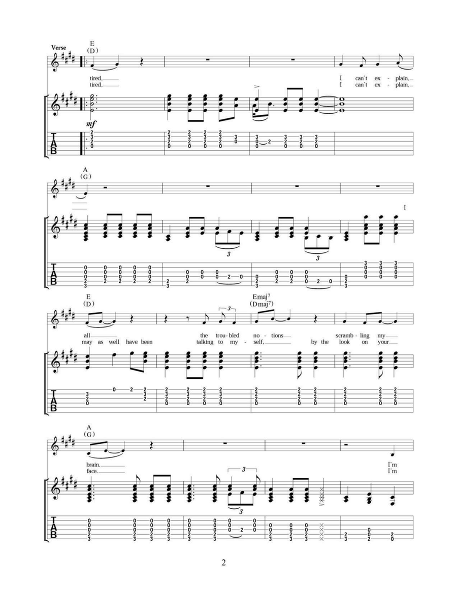 I'm Tired I'm Tired Guitar Tablature scores gallery preview page 2