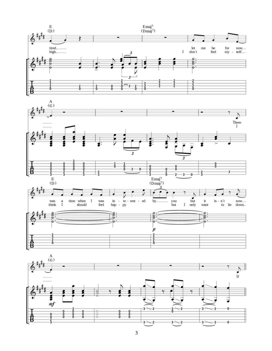 I'm Tired I'm Tired Guitar Tablature scores gallery preview page 3