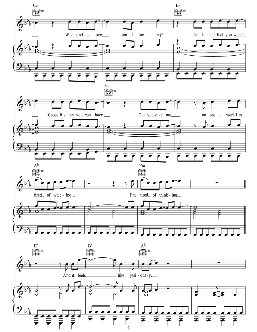 Jealousy Jealousy Acoustic Guitar scores gallery preview page 4