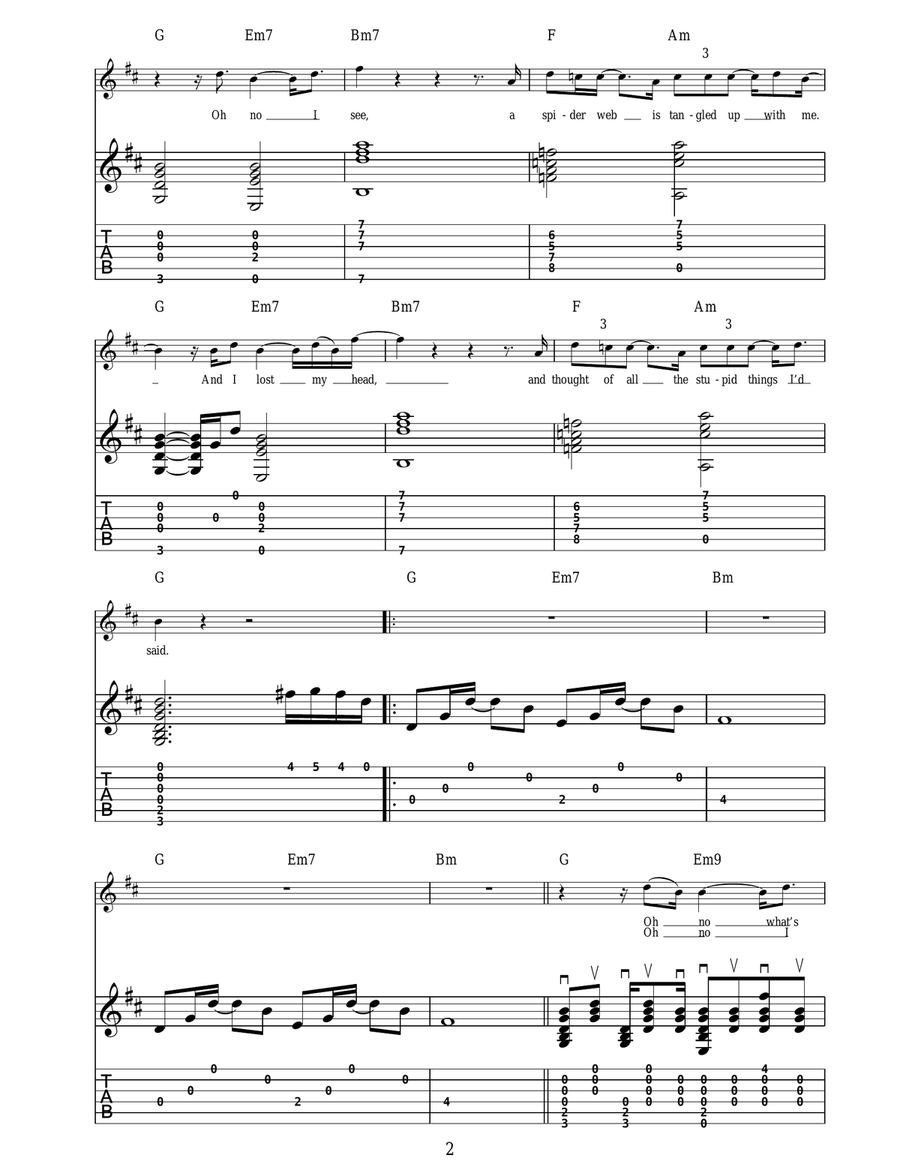 Trouble Trouble Acoustic Guitar scores gallery preview page 2