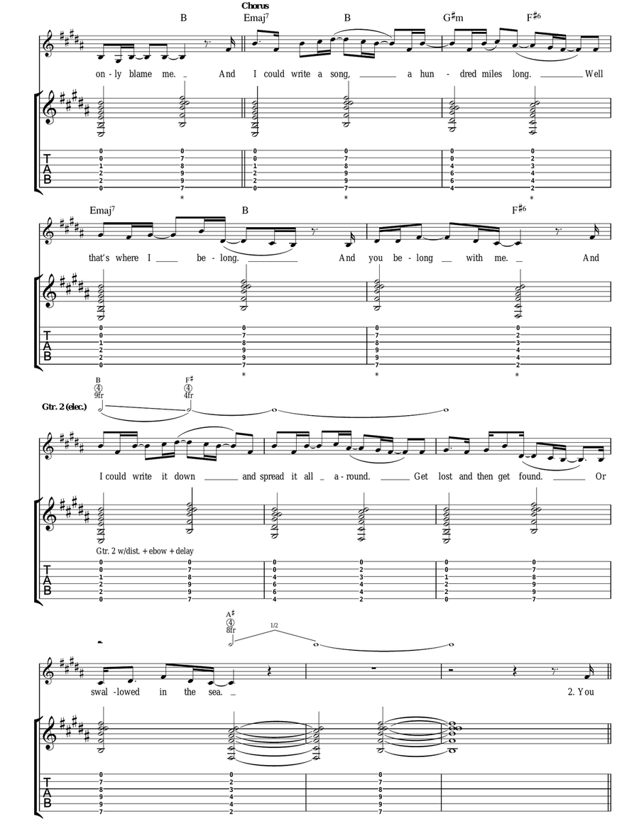 Swallowed In The Sea Swallowed In The Sea Acoustic Guitar scores gallery preview page 2