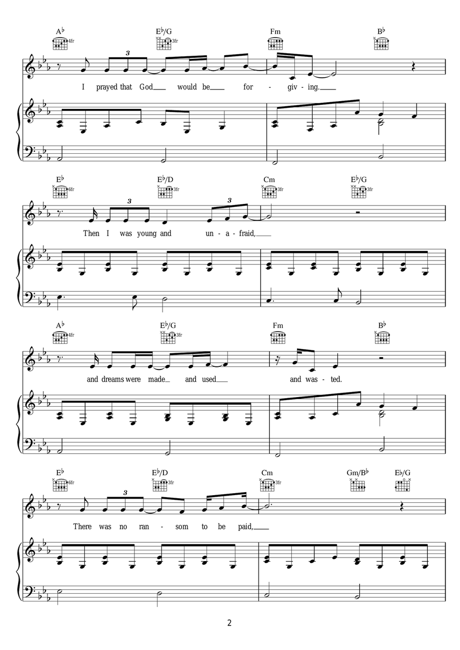 I Dreamed A Dream (from Les Miserables) Acoustic Guitar scores gallery preview page 2