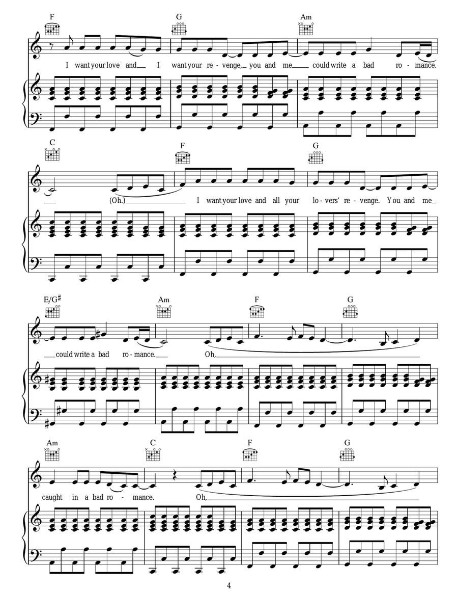 Bad Romance Bad Romance Acoustic Guitar scores gallery preview page 4