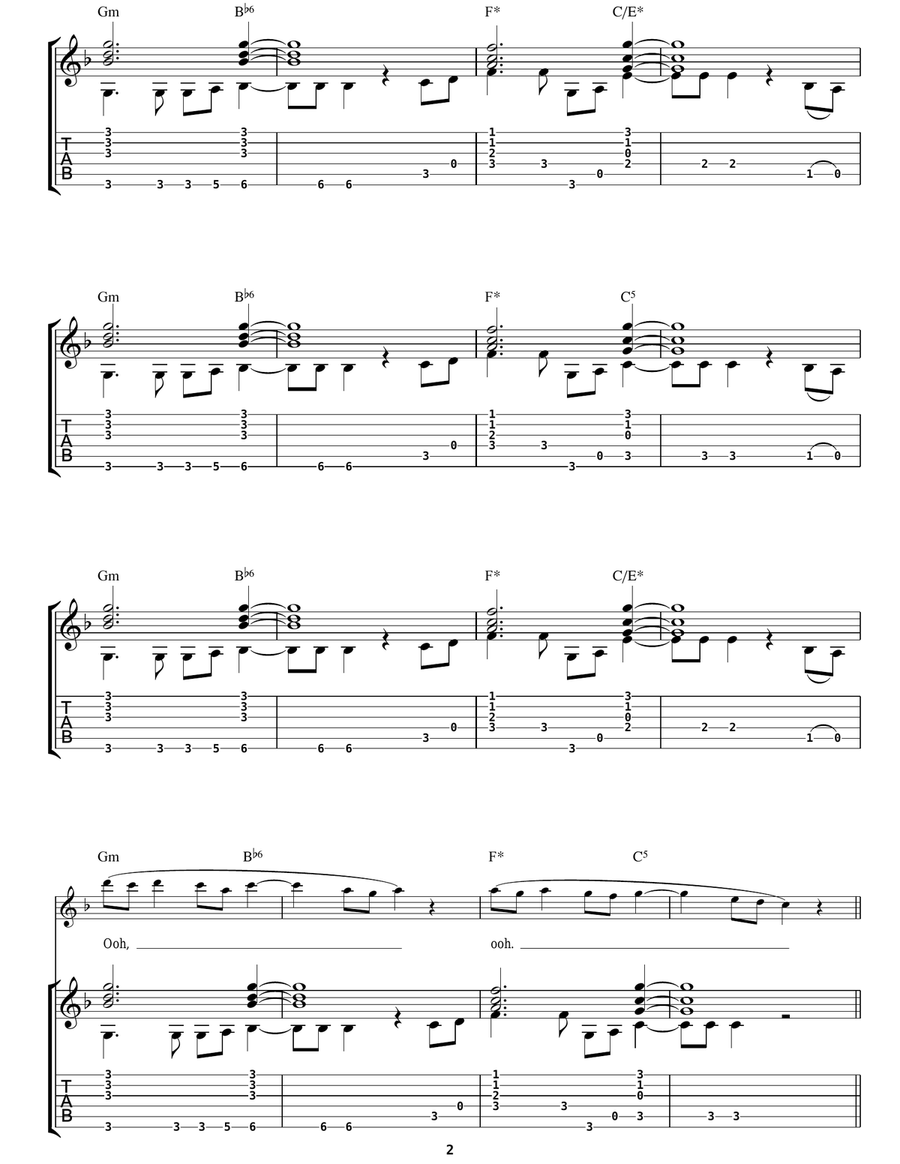 Paradise Paradise Guitar Tablature scores gallery preview page 2