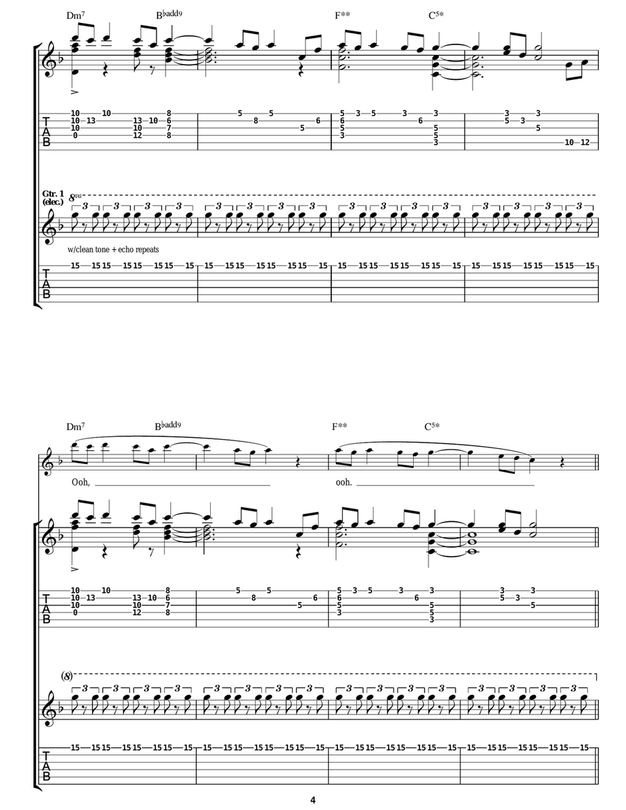 Paradise Paradise Guitar Tablature scores gallery preview page 4