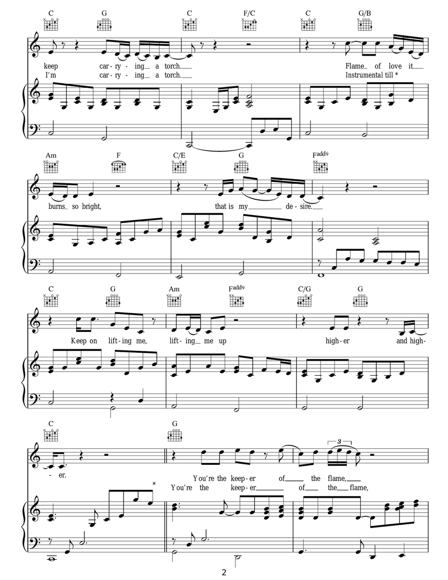 Carrying A Torch Carrying A Torch Acoustic Guitar scores gallery preview page 2