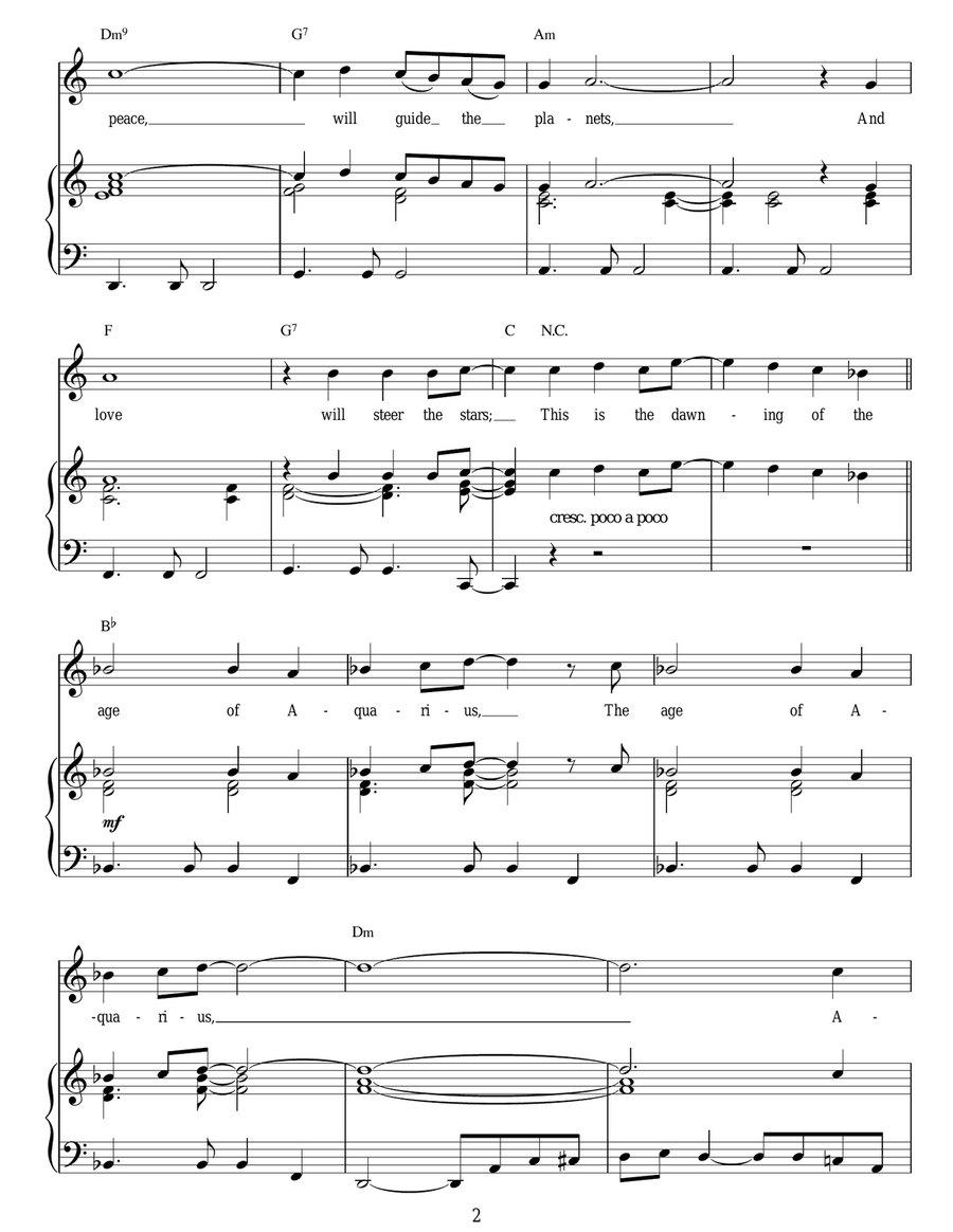 Aquarius Aquarius Guitar scores gallery preview page 2