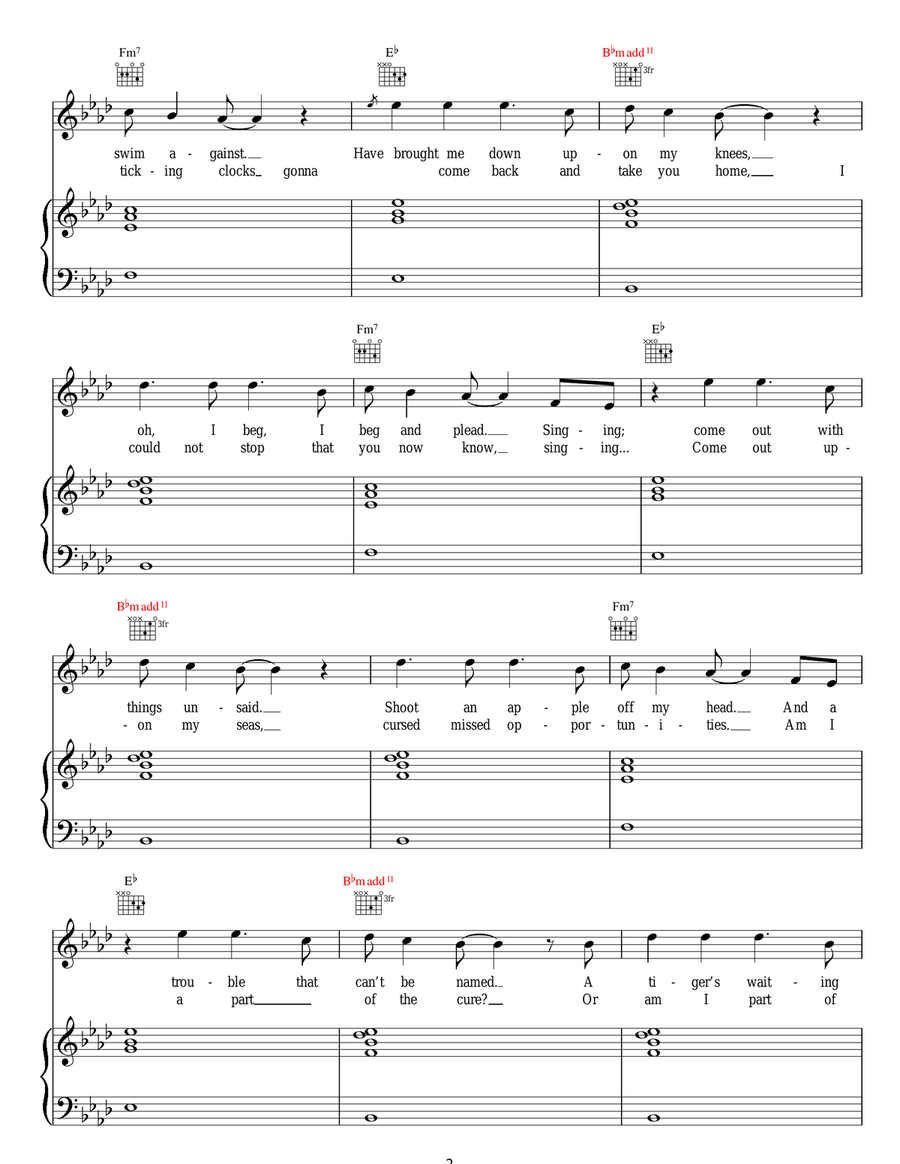 Clocks Clocks Acoustic Guitar scores gallery preview page 2