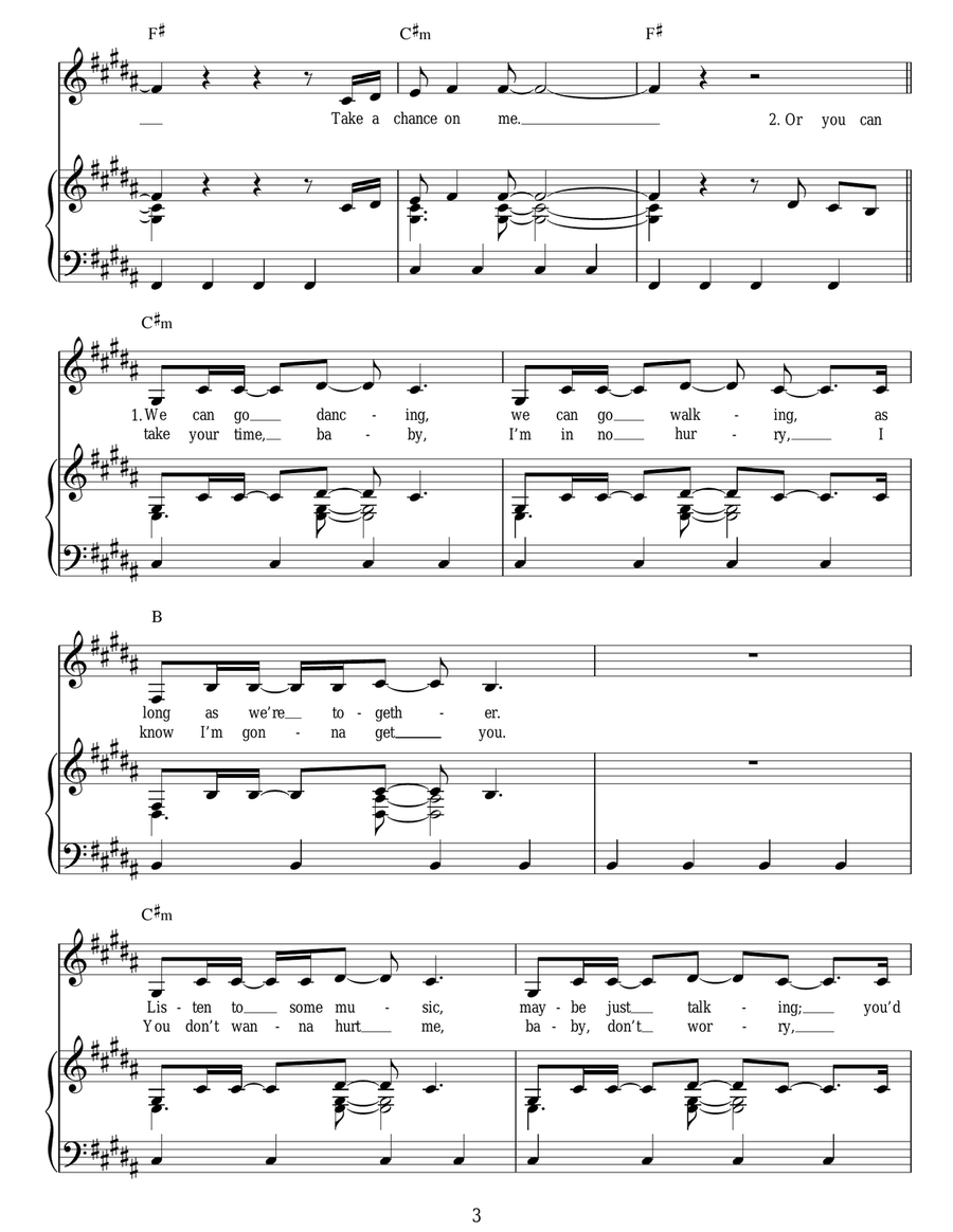 Take A Chance On Me Acoustic Guitar scores gallery preview page 3