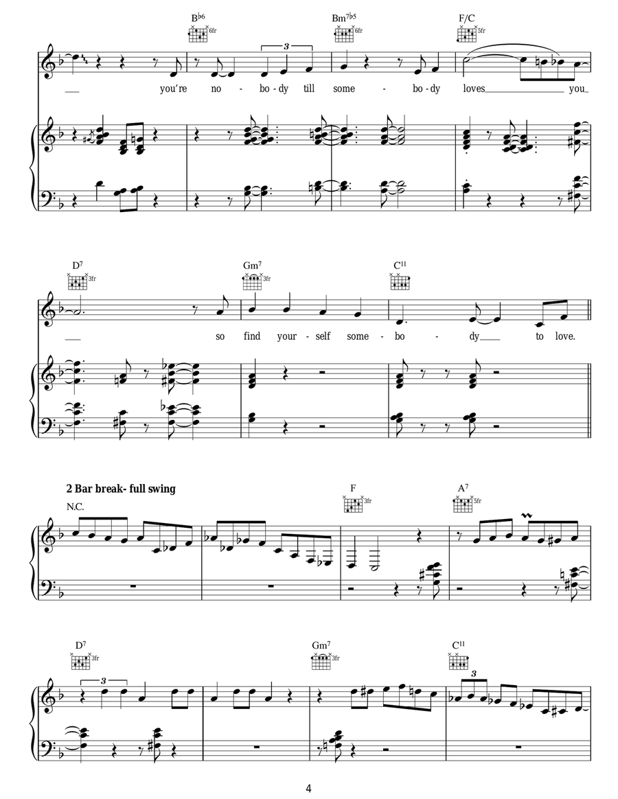 You're Nobody 'Til Somebody Loves You Acoustic Guitar scores gallery preview page 4
