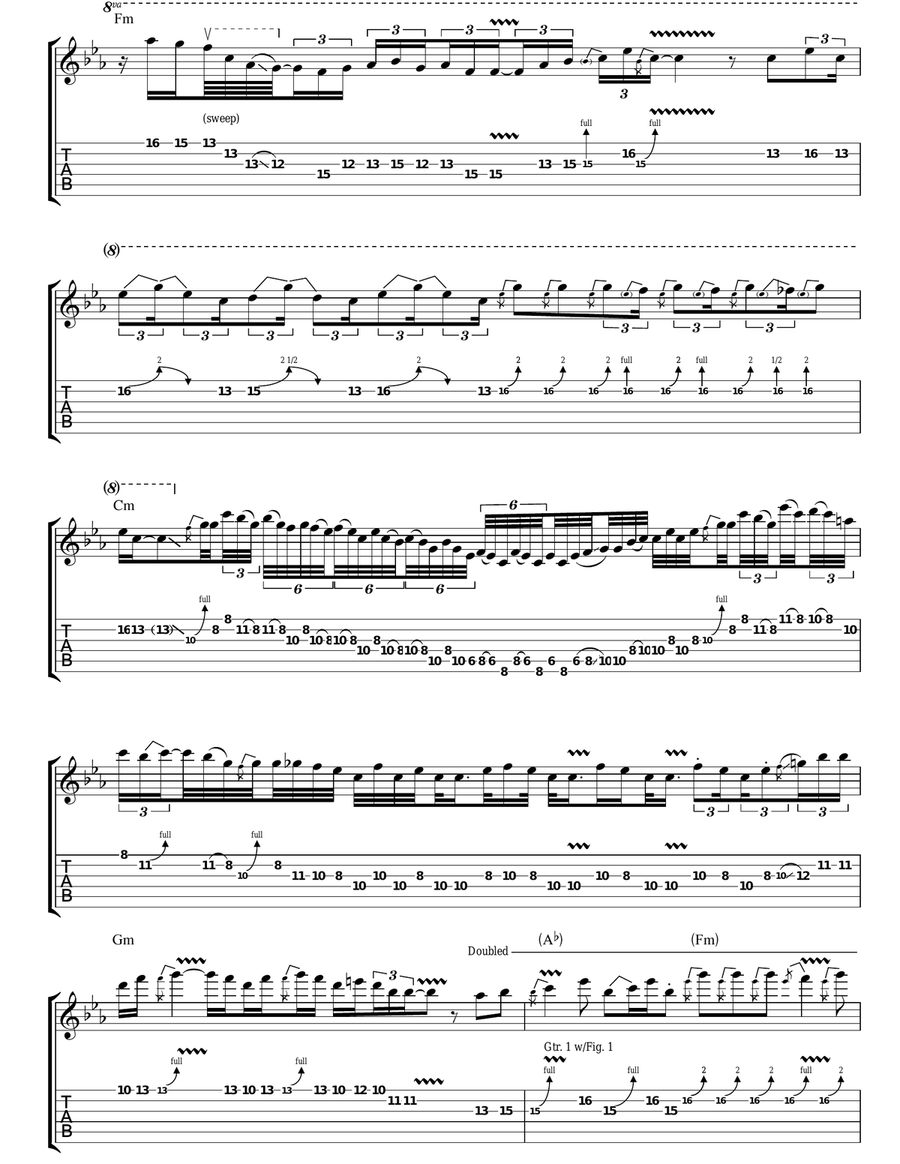Since I've Been Loving You Guitar Tablature scores gallery preview page 6