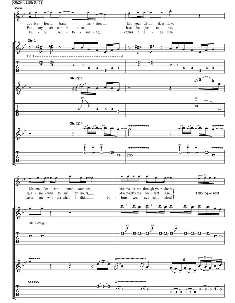 Trampled Underfoot Trampled Underfoot Guitar Tablature scores gallery preview page 3