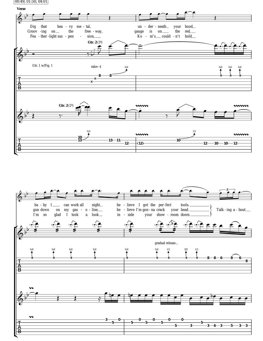 Trampled Underfoot Trampled Underfoot Guitar Tablature scores gallery preview page 5