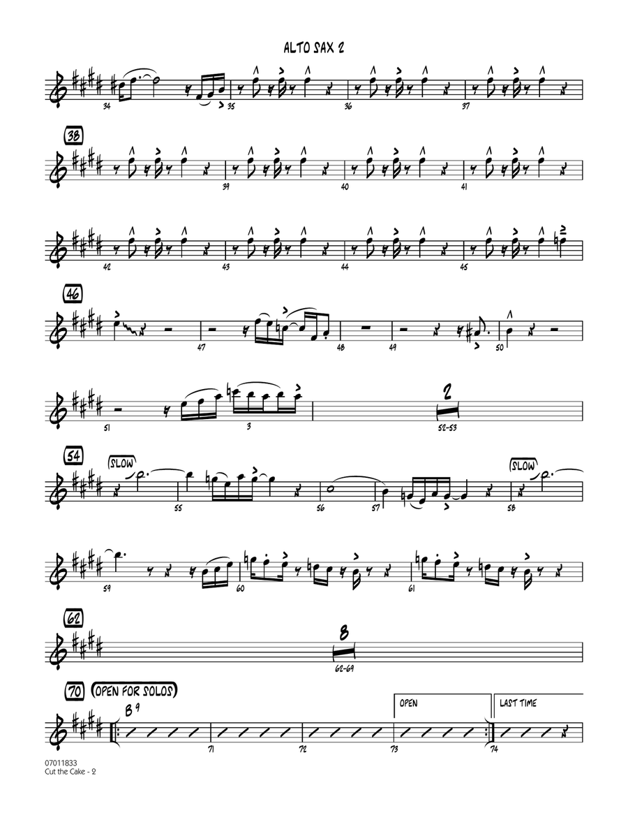 Cut The Cake - Alto Sax 2 Jazz Ensemble scores gallery preview page 2