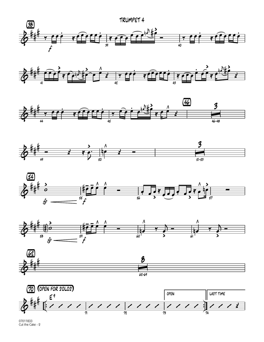 Cut The Cake - Trumpet 4 Cut The Cake - Trumpet 4 Jazz Ensemble scores gallery preview page 2