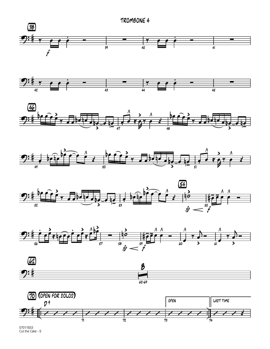 Cut The Cake - Trombone 4 Jazz Ensemble scores gallery preview page 2