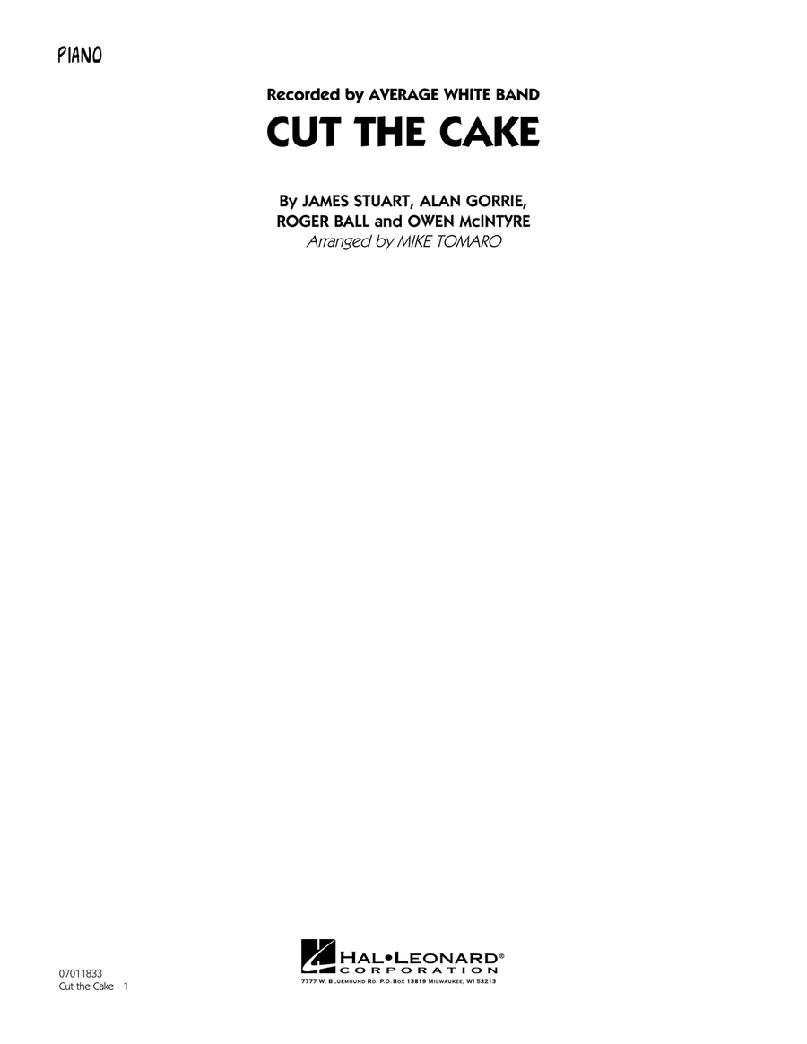 Cut The Cake - Piano Cut The Cake - Piano Jazz Ensemble scores gallery preview page 1