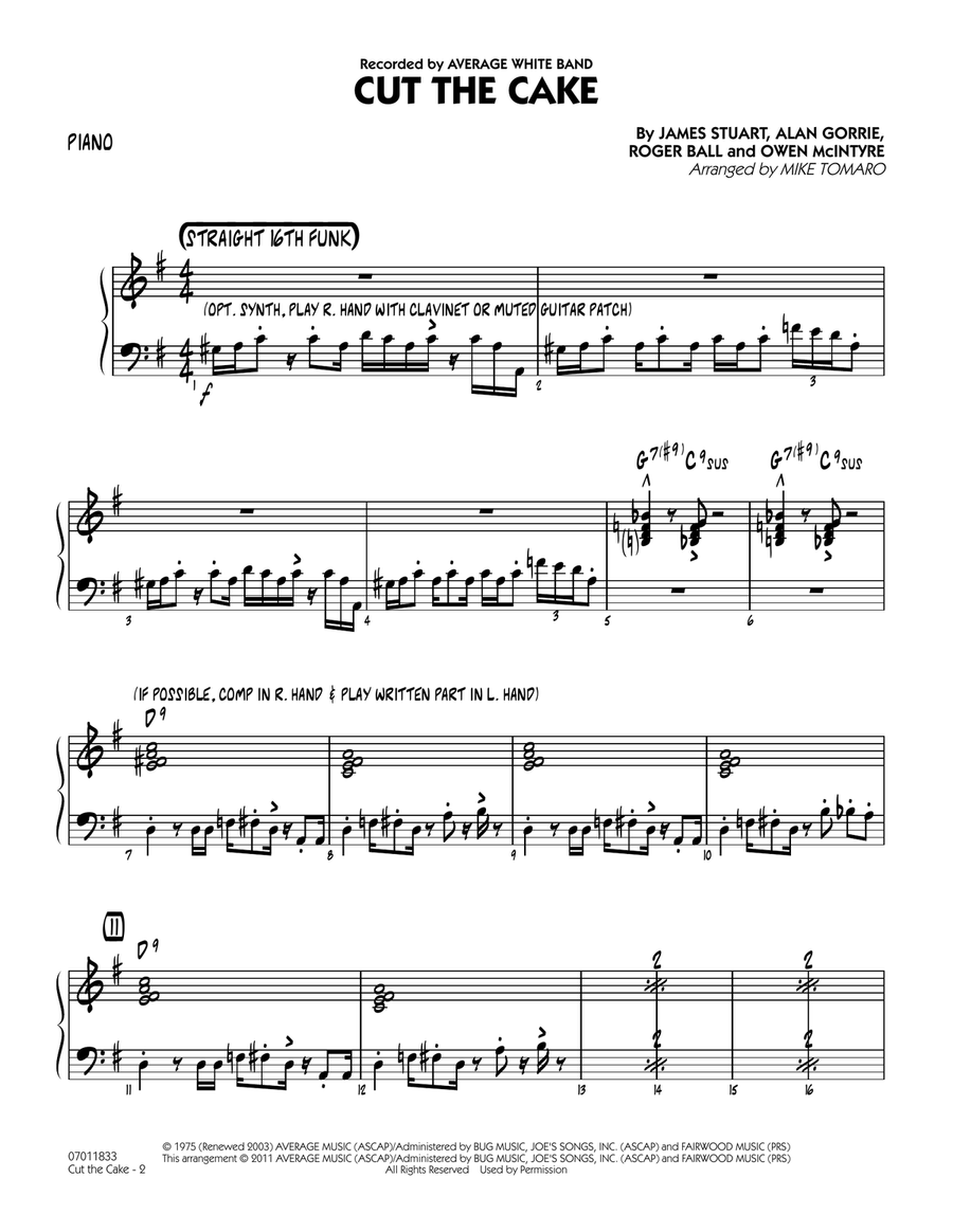Cut The Cake - Piano Cut The Cake - Piano Jazz Ensemble scores gallery preview page 2