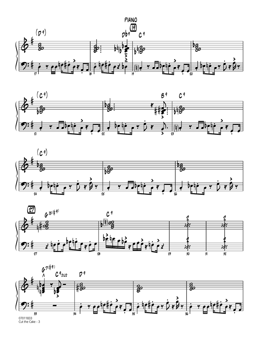 Cut The Cake - Piano Cut The Cake - Piano Jazz Ensemble scores gallery preview page 3