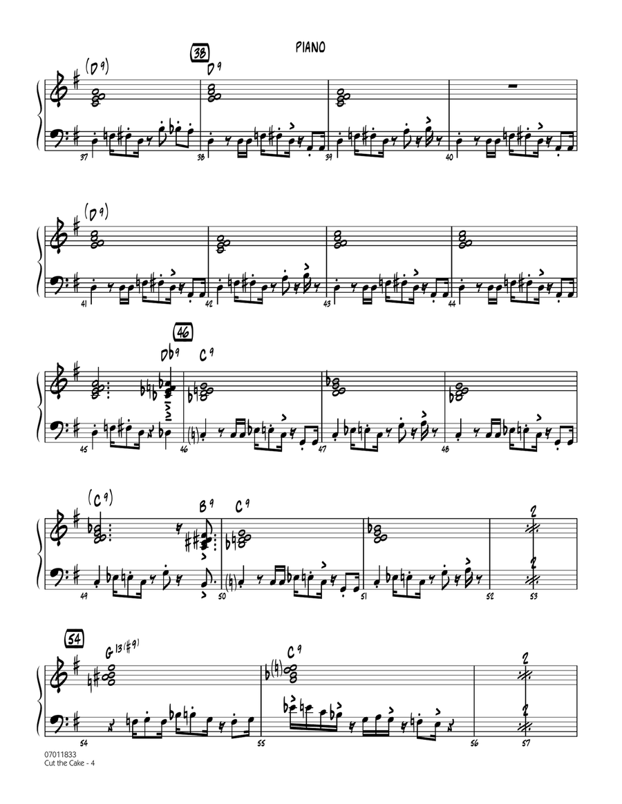 Cut The Cake - Piano Cut The Cake - Piano Jazz Ensemble scores gallery preview page 4