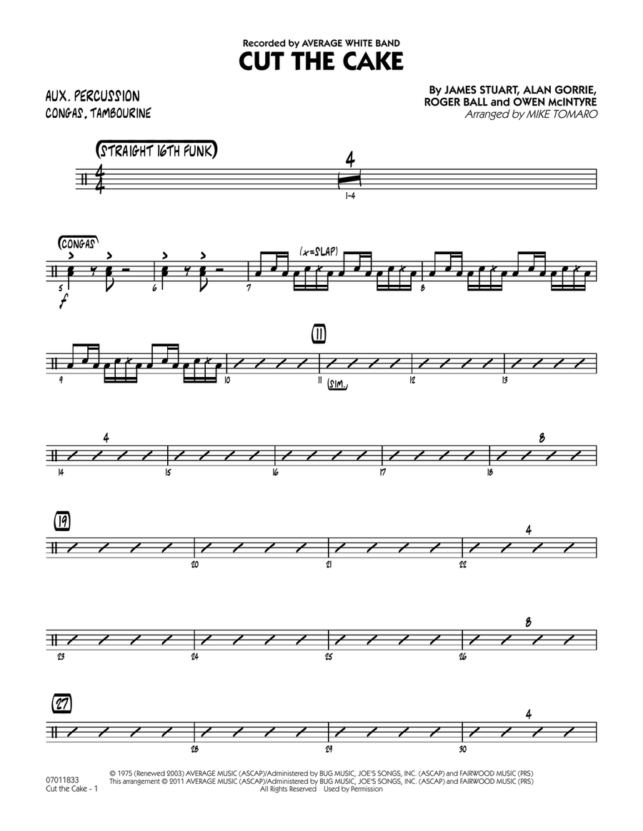 Cut The Cake - Aux Percussion Jazz Ensemble scores gallery preview page 1