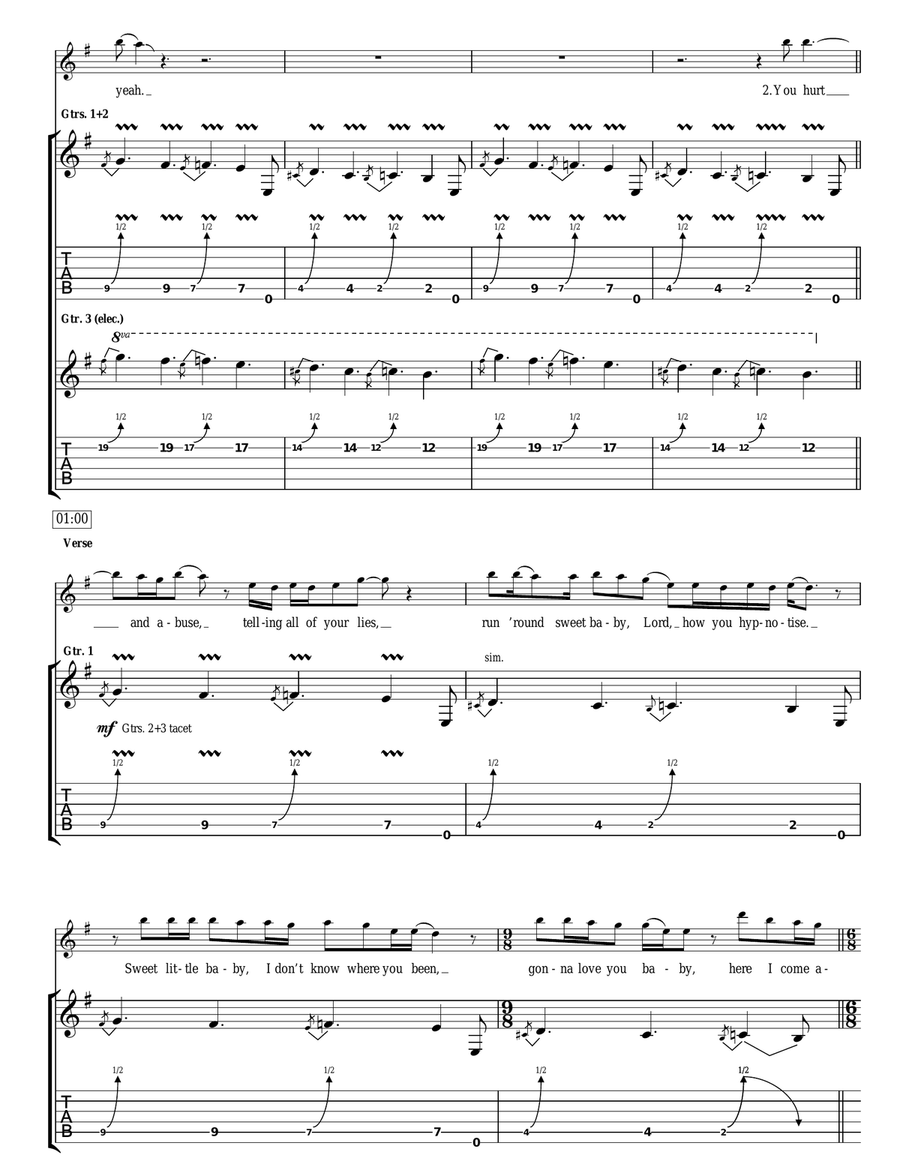 Dazed And Confused Dazed And Confused Acoustic Guitar scores gallery preview page 2