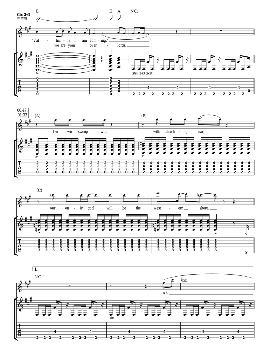 Immigrant Song Immigrant Song Acoustic Guitar scores gallery preview page 3