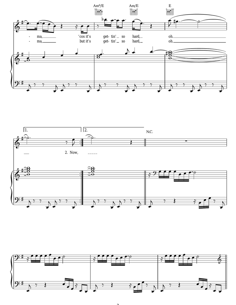 Mama Mama Acoustic Guitar scores gallery preview page 3