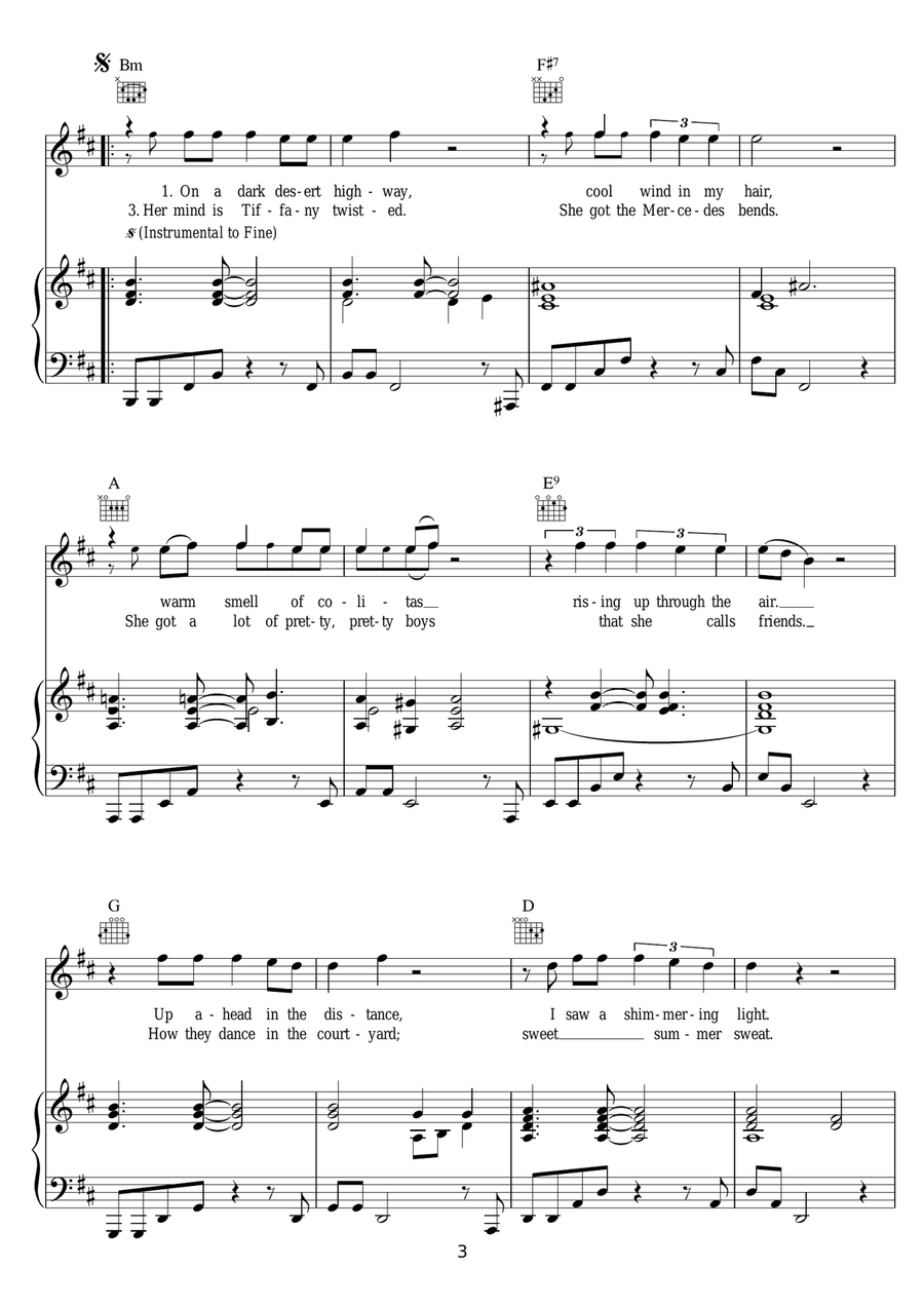Hotel California Hotel California Acoustic Guitar scores gallery preview page 3