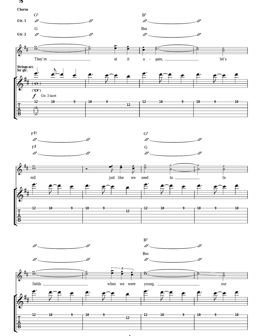 Let's Roll Just Like We Used To Acoustic Guitar scores gallery preview page 4