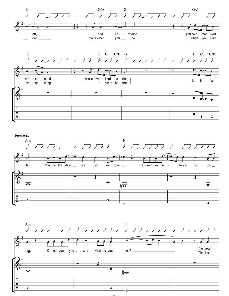 Goodbye Kiss Acoustic Guitar scores gallery preview page 2