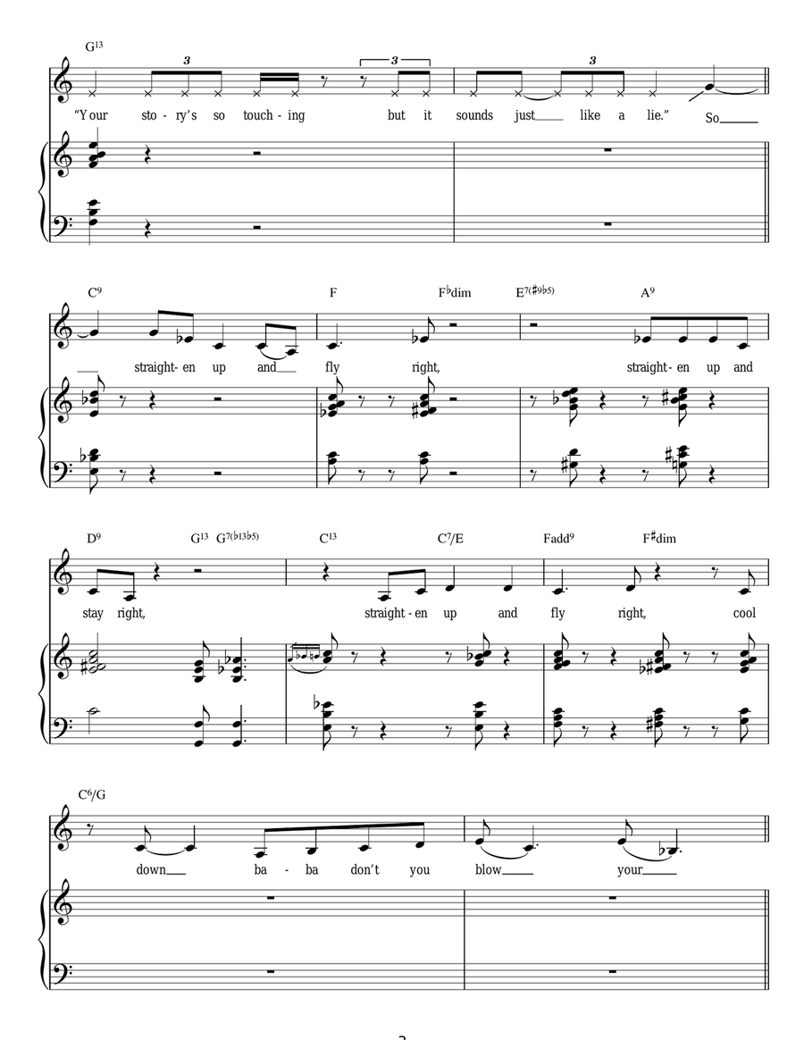 Straighten Up And Fly Right Guitar scores gallery preview page 3