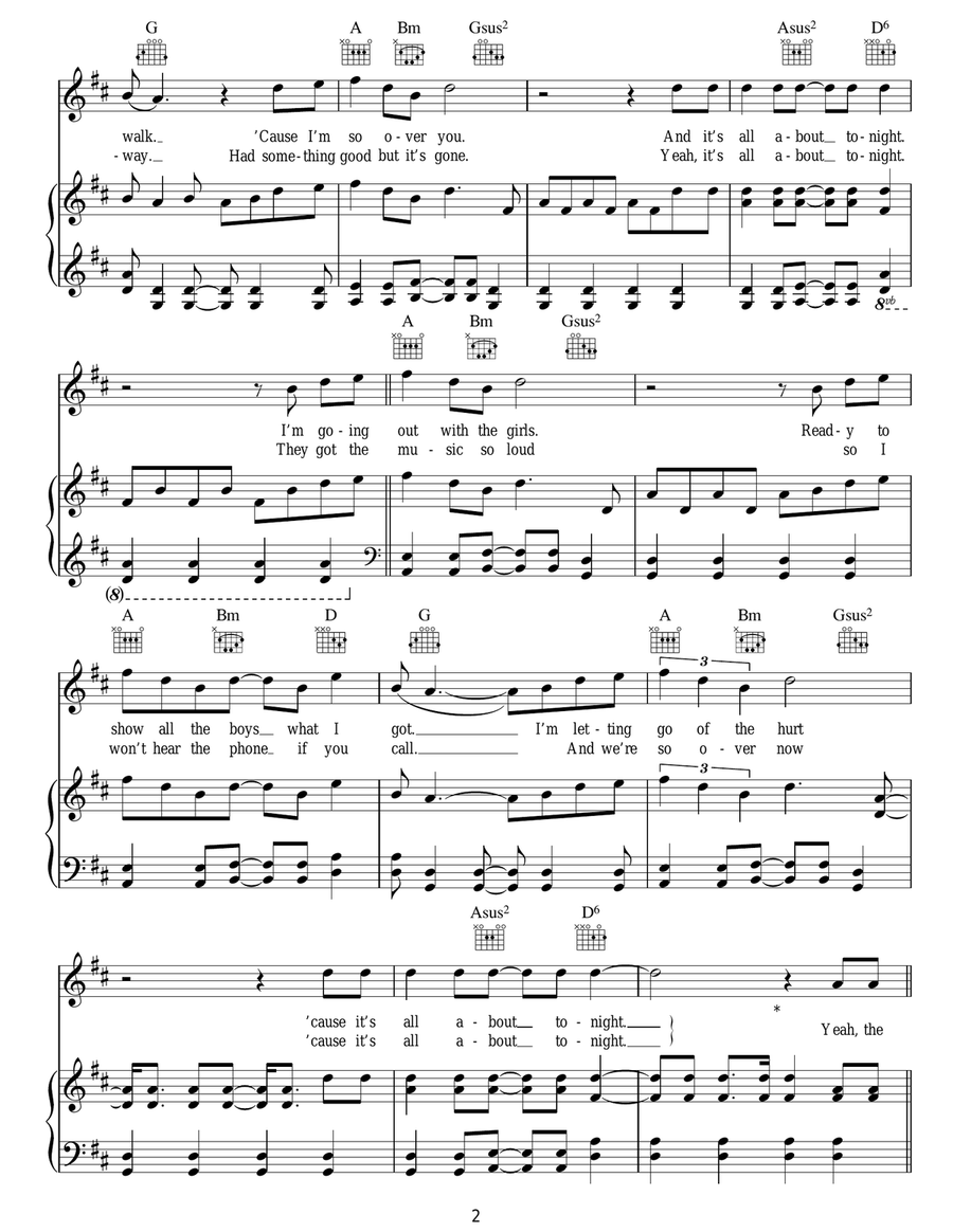 All About Tonight All About Tonight Acoustic Guitar scores gallery preview page 2