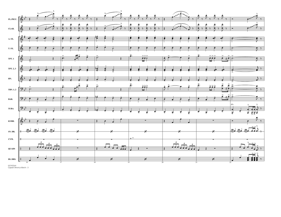 Captain America March - Full Score Marching Band scores gallery preview page 3