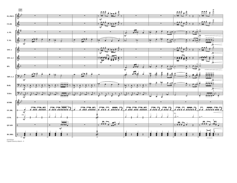 Captain America March - Full Score Marching Band scores gallery preview page 4