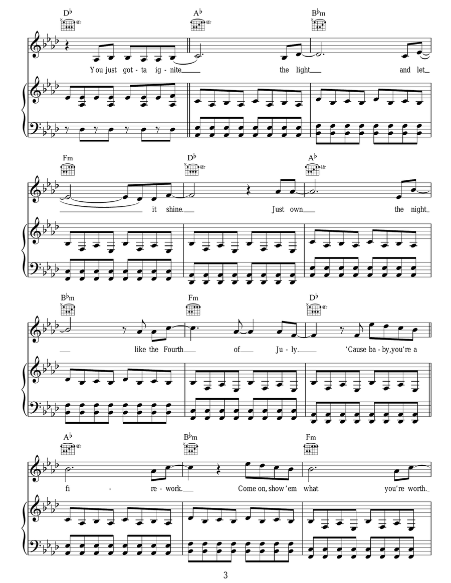 Firework Firework Acoustic Guitar scores gallery preview page 3