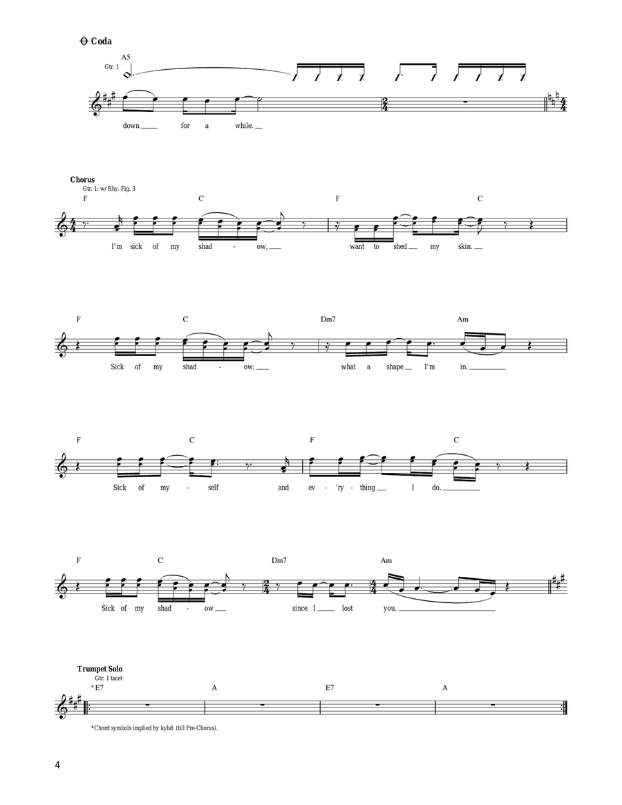 Sick Of My Shadow Sick Of My Shadow Acoustic Guitar scores gallery preview page 4