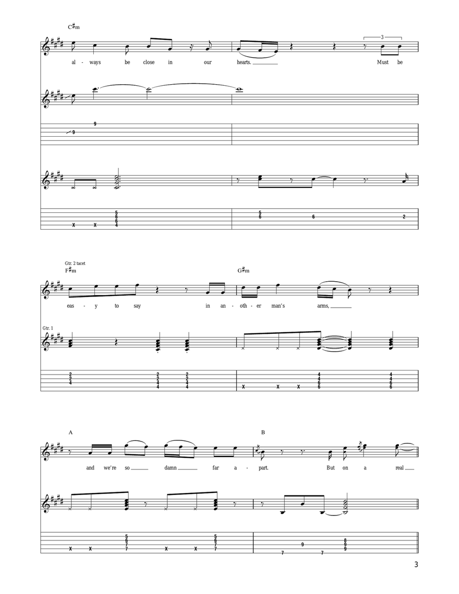 On A Real Lonely Night On A Real Lonely Night Acoustic Guitar scores gallery preview page 3