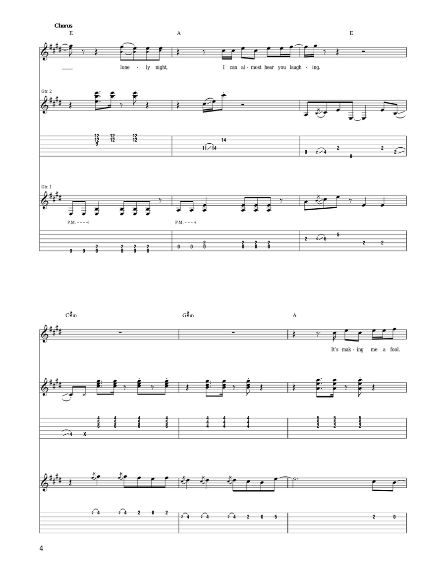 On A Real Lonely Night On A Real Lonely Night Acoustic Guitar scores gallery preview page 4