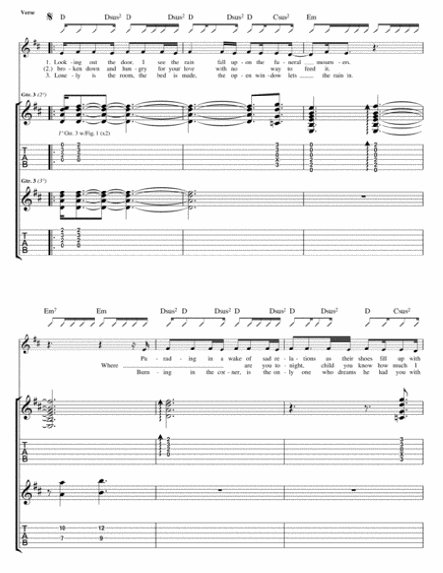 Lover, You Should've Come Over Guitar Tablature scores gallery preview page 2