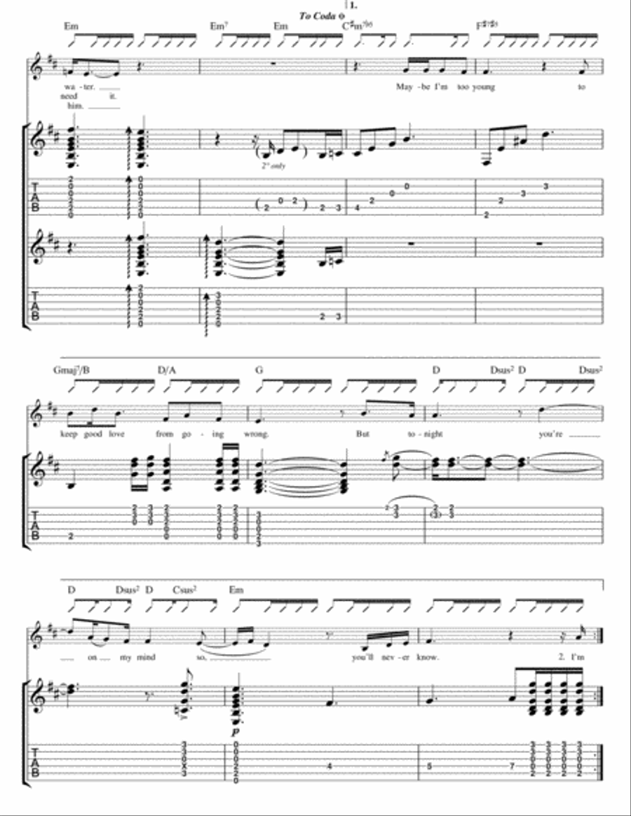 Lover, You Should've Come Over Guitar Tablature scores gallery preview page 3