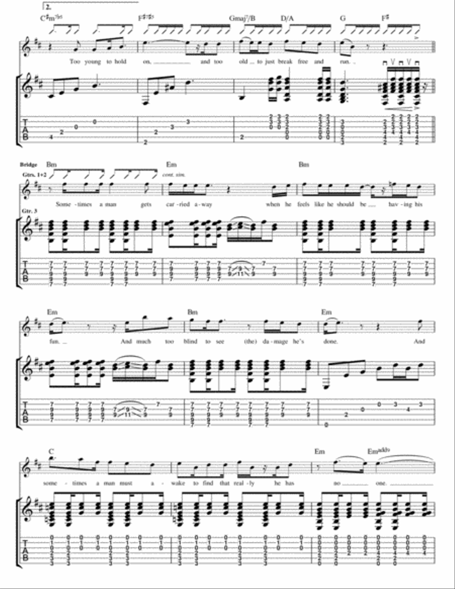 Lover, You Should've Come Over Guitar Tablature scores gallery preview page 4