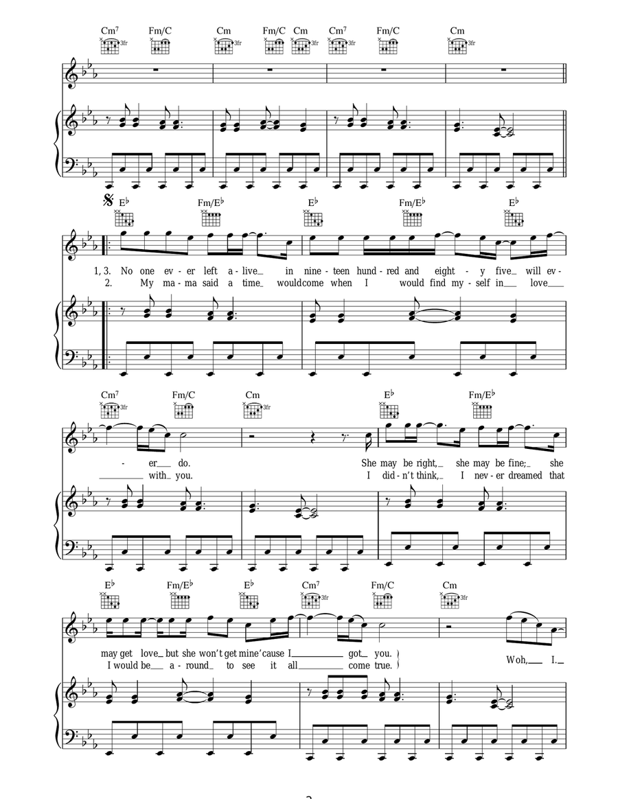 Nineteen Hundred And Eighty Five Acoustic Guitar scores gallery preview page 2